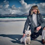 Social media star Coinneach MacLeod and Seoras the dog. Photograph: Euan Anderson