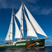 The Rainbow Warrior is on its way to Glasgow from Liverpool