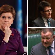 Nicola Sturgeon responded to allegations levelled at David Linden (top right) and Drew Hendry