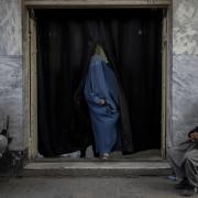 Women in Afghanistan are still fighting for the right to education and for the freedom to dress in public as they choose and demonstrations were recently held near the former Women’s Affairs Ministry in Kabul Photographs: Bram Janssen/AP
