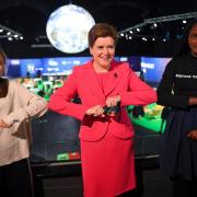 First Minister Nicola Sturgeon with Greta Thunberg, left, and Vanessa Nakate at COP26