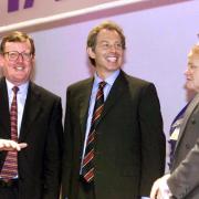 Then Northern Ireland First Minister David Trimble with Tony Blair in 1998