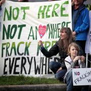 Anti-fracking groups demonstrated outside the Scottish Parliament in Edinburgh leading up to the 2017 moratorium