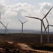 Whitelee outside Glasgow, Europe's largest onshore windfarm, officially opened in 2009
