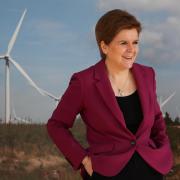 First Minister Nicola Sturgeon at Whitelee Wind Farm near Glasgow