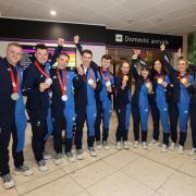 Team GB's men's and women's teams arrived at Edinburgh Airport