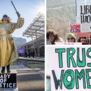 Women took part in a 24-hour vigil and rally for climate and gender justice outside Holyrood.