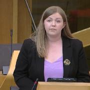 Gillian Mackay was proudly wearing a Resistance badge as she spoke in Parliament on Star Wars Day