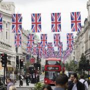 Regent Street has been decked out with the flags
