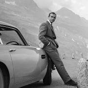 Sean Connery with the Aston Martin DB5