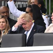 Boris Johnson at the Jubilee Pageant on Sunday. Photograph: PA
