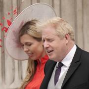 Boris Johnson with wife Carrie during the Jubilee celebrations, at which he was booed by royalist crowds. Photograph: PA