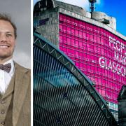 Sam Heughan will be in Glasgow in early July. Photos: PA (left) and Artur Kraft on Unsplash