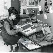 An artist working at Valentine & Sons in 1971