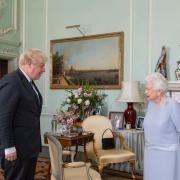 The late Queen with Boris Johnson