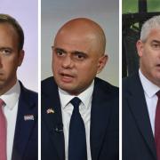 The Tory government has had three health secretaries in two years. From left: Matt Hancock, Sajid Javid, and Steve Barclay. Photos: PA