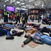 A previous Extinction Rebellion protest in Glasgow's Central Station