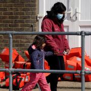 A young girl was one of the migrants who arrived in Dover, Kent, in April this year