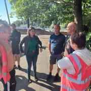 Lisa Nandy joined a picket line in Wigan with members of the CWU. Photograph: @CWUnews Twitter
