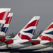 File photograph of British Airways planes at Heathrow Airport