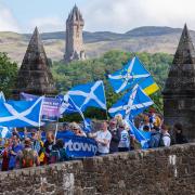 All Under One Banner march for independence from Stirling Auld Brig to Bannockburn