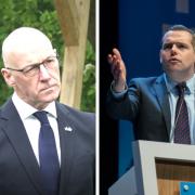 John Swinney and Douglas Ross had different views on the GERS figures released on Wednesday