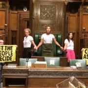 Extinction Rebellion activists in the House of Commons. Photo: Twitter