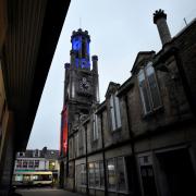 The Wallace Tower had been lit up in Union flag colours