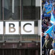 The BBC did not cover the pro-independence march in Scotland, despite covering similar protests elsewhere in the UK
