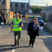 Buckie's new SNP councillor John Stuart and SNP MSP Karen Adam on the campaign trail