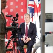 Labour leader Keir Starmer doing a TV interview during his party's 2022 conference. Photo: Stefan Rousseau/PA Wire