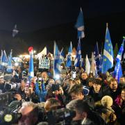 A rally outside the Scottish Parliament in Edinburgh after the Supreme Court ruled Holyrood cannot hold indyref2 without Westminster's consent