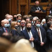MPs wearing masks in the Commons in January 2022