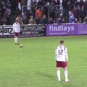 The Arbroath TV commentator gave a unique response when a free kick was blazed well wide