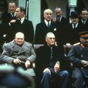 Winston Churchill, Franklin D Roosevelt and Josef Stalin at the Yalta Conference near the end of the end of World War II