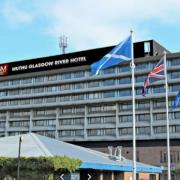 A far-right group has been protesting outside the Mithu Glasgow River Hotel in Erskine