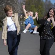 Sturgeon with Natalie Don on the campaign trail in 2021.