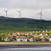 An onshore wind farm near Ardrossan in North Ayrshire