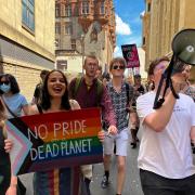 Edinburgh University Young Greens at a pride march with councillors Jule Bandel and Ben Parker