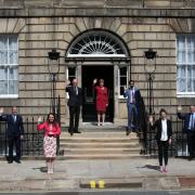 Nicola Sturgeon has repeatedly appointed gender-balanced Cabinets, pictured above her Cabinet Secretaries in 2021. Not pictured is Education Secretary Shirley-Anne Somerville who was appointed over Zoom as one of her family members was isolating.