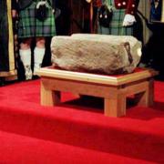 The Stone of Destiny in the Great Hall in Edinburgh Castle