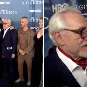 Brian Cox helped to get everyone in line at the Succession premiere