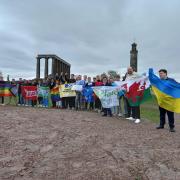 Delegates from progressive parties in Europe gathered with Young Scots for Independence on Calton Hill to sign The Edinburgh Pledge
