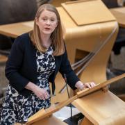 Social Justice Secretary Shirley Anne-Somerville before making a statement in the main chamber of the Scottish Parliament