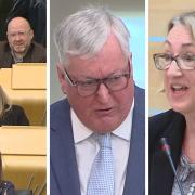 The Scottish Green benches looked unfazed after SNP MSP Fergus Ewing (centre) was told to show 'respect' by his own sister, deputy presiding officer Annabelle Ewing