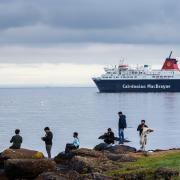 The Arran CalMac ferry, Caledonian Isles, pictured departing Brodick on Arran