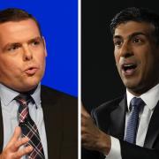 Douglas Ross (left) and Rishi Sunak are both due to speak at the Scottish Tory conference in Glasgow