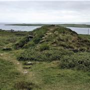 Taversoe Tuick chambered cairn near to Brinian, Rousay, Orkney Islands.
