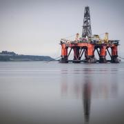 An oil rig anchored in the Cromarty Firth, Invergordon