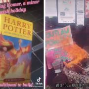 Glasgow anarchists burned a Harry Potter book in the street